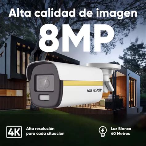 Hikvision Cámara De Seguridad Metalica Tipo Bala Turbohd 4k 8mp