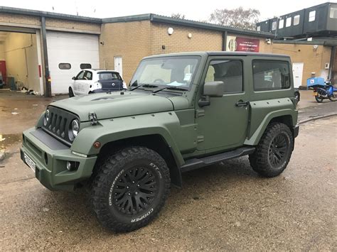 Jeep military green wrap Jeep Wrangler Sahara vinyl wrapped 3M matt Military Green at Wrapping ...