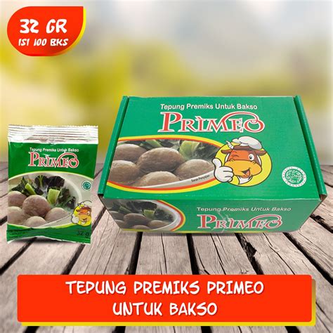 Jual Tepung Bakso Tepung Pengenyal Bakso PRIMEO 32gr Isi 100Pcs