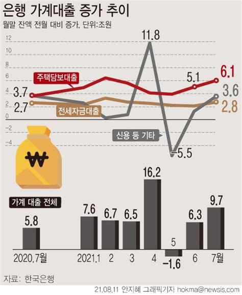 고강도 대출 규제에도7월 가계대출 9조7000억↑역대 최대 종합 파이낸셜뉴스