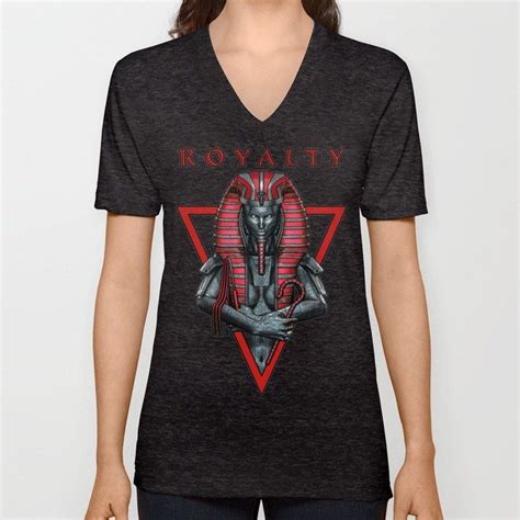 Buy Sacred Dark Queen Unisex V Neck By Grandeduc Pharaoh Woman Egypt