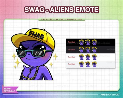 Swag Aliens Twitch Emotes Twitch Emote Astronaut Streamer Emote Discord