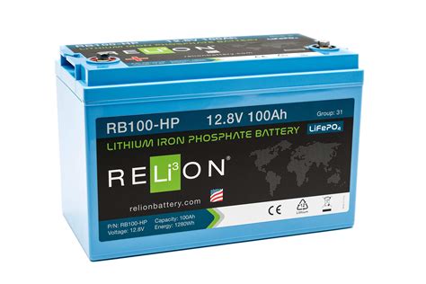 Buy Relion Rb100 Hp Lifepo4 100ah 12 Volt Lithium Iron Phosphate Deep Cycle Battery Online At