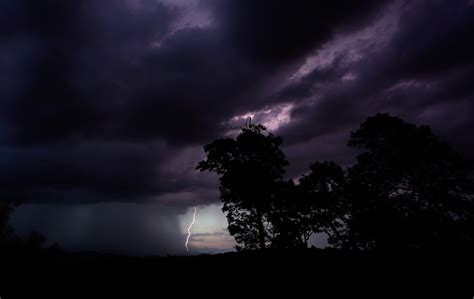 Wallpaper Trees Landscape Monochrome Night Sky Rain Clouds