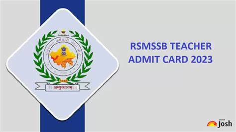 Rsmssb Reet Admit Card At Sso Rajasthan Gov In Check For More