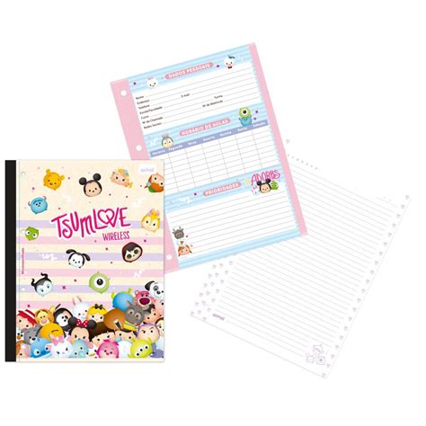 Caderno Universit Rio Wireless Folhas Coladas X Folhas Tsum