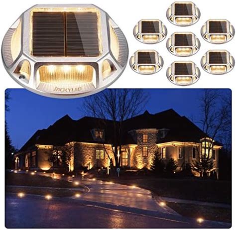 Jackyled Solar Dock Lights Marine Solar Driveway Lights Waterproof Led