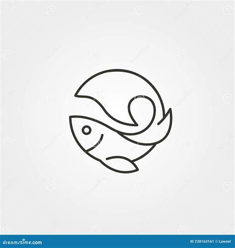 Fisch Logo Linie Kunst Kreative Vektor Symbol Illustration Meeresfisch