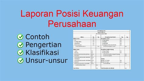 Laporan Posisi Keuangan Perusahaan : Pengertian & Contohnya