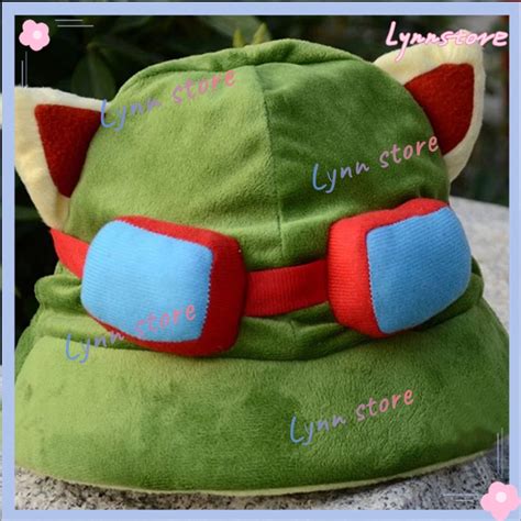 Funny Game Teemo Cosplay Hat League Of Legends Men Green Plush Caps