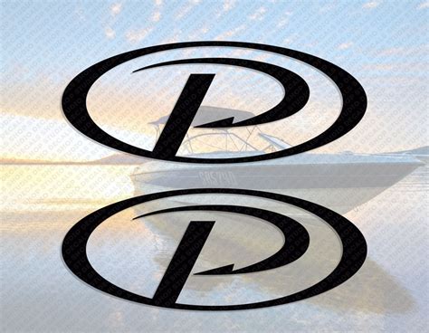 Pursuit Boat Logo Oval Decal Set Of 2 X 6 Etsy