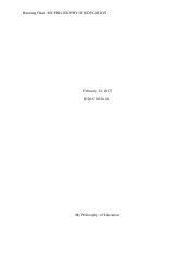 Educ Educational Philosophy Paper Docx Running Head My