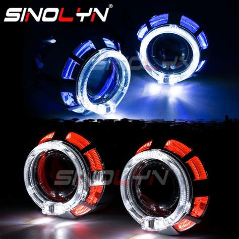 Sinolyn Inch Dual Led Angel Eyes Bi Xenon Lenses For Headlight H H