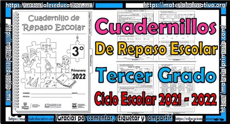 Cuadernillo De Reforzamiento Del Tercer Grado De Primaria Para La