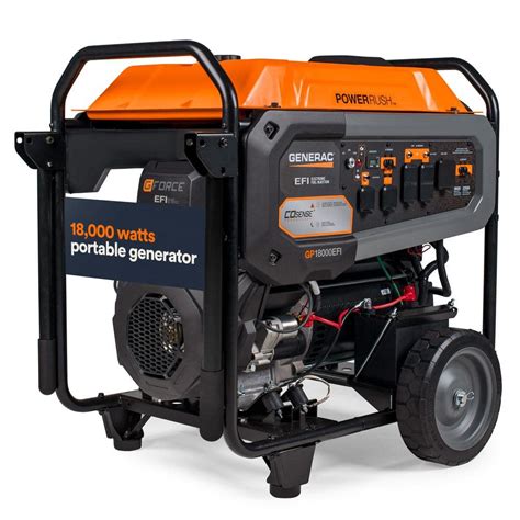 Generac Gp 18000 Watt Electric Start Efi Gasoline Portable Generator With Ohvi Engine Plus