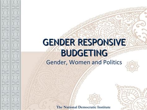 Gender Responsive Budgeting Ppt