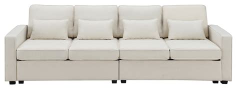 Gewnee 4 Seater Modern Linen Fabric Sofa Transitional Sectional Sofas By Gewnee Inc Houzz