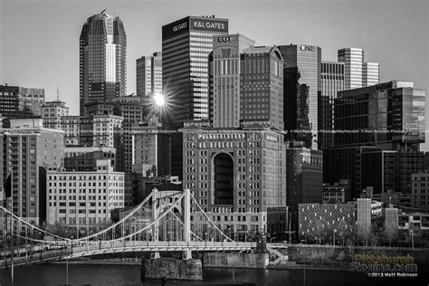 Pittsburgh Cityscapes In Black And White