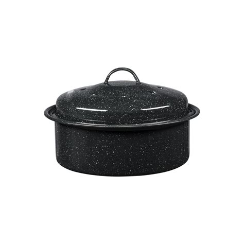 Granite Ware Lb Capacity Covered Round Roaster Speckled Black