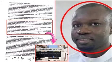 Urgent Une Bonne Nouvelle Vientde Tomber Pour Sonko Le Conseil