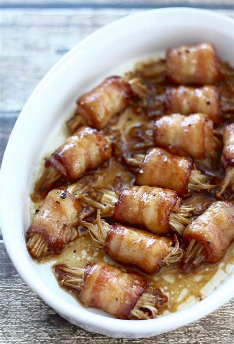 Bacon Wrapped Enoki Mushrooms Bakeologie