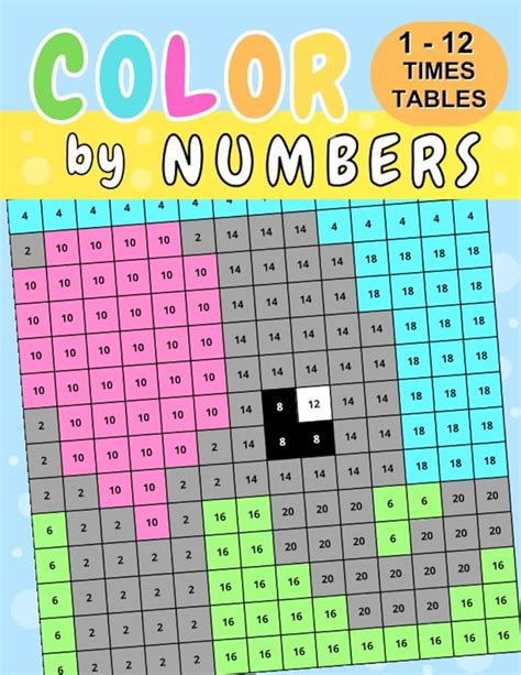 Color By Numbers Math 1 12 Times Tables Workbook Solve