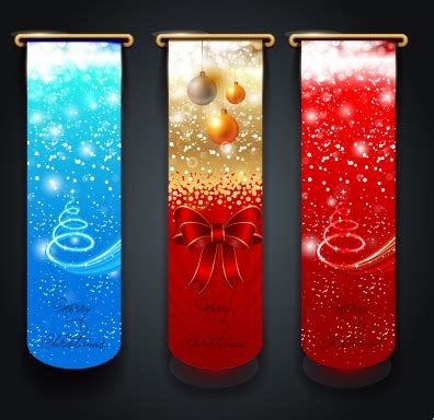 Merry christmas banner vector set free download