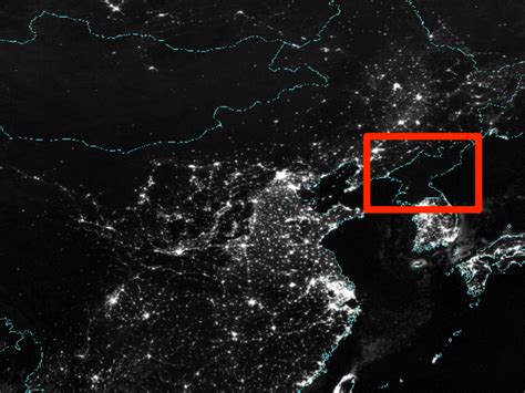 North Korea is a dark spot, as seen from space : r/pics