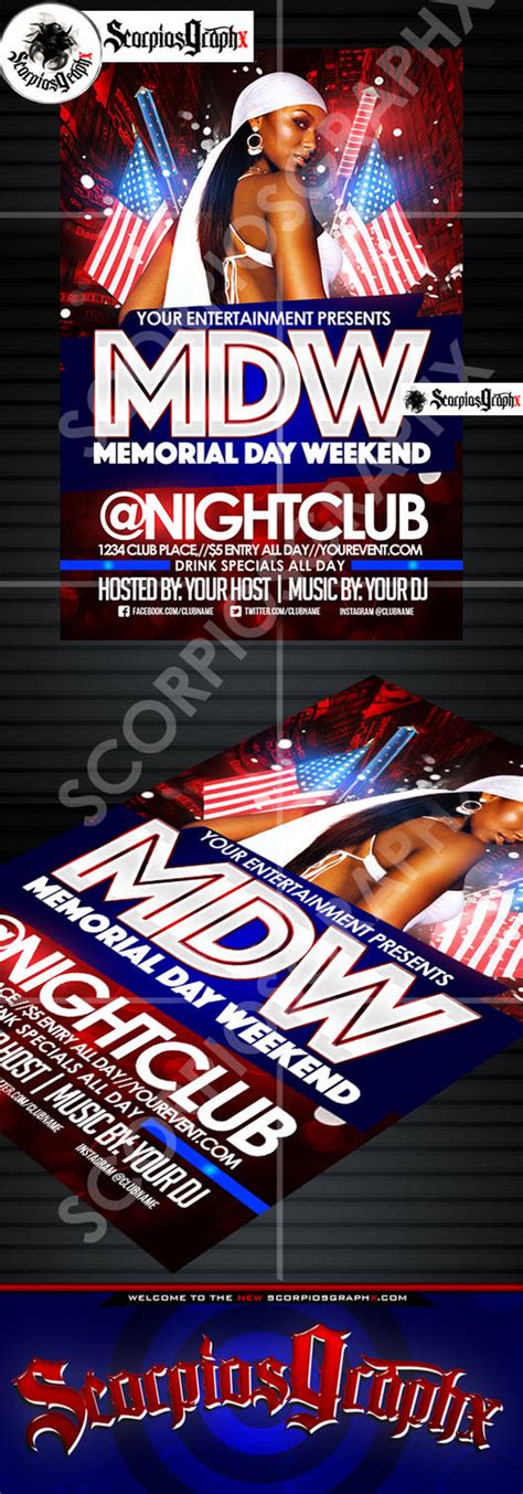 Memorial Day Weekend Flyer Template 2 By Scorpiosgraphx On Deviantart