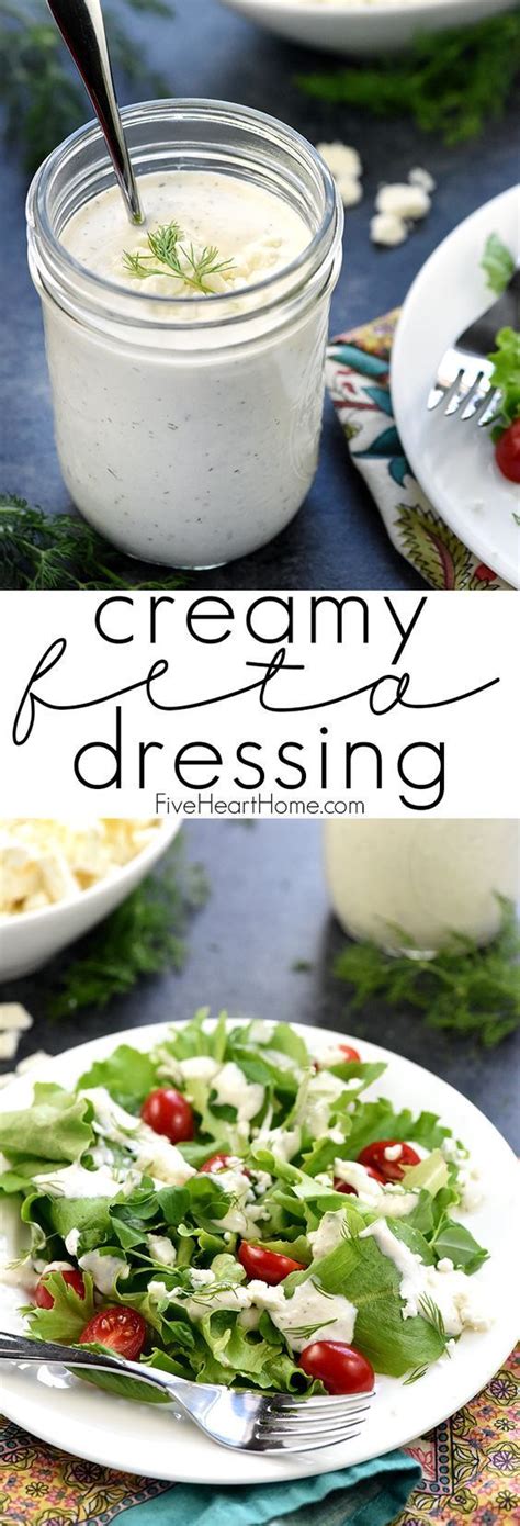 Creamy Feta Dressing ~ With Greek Yogurt Crumbled Feta Cheese And