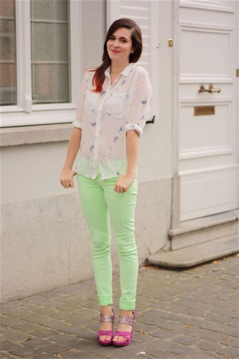 Lime Green Pants Green By Annebeth Chictopia