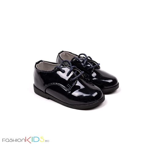 Детски официални лачени обувки за момче в тъмносиньо | Fashionkids.bg