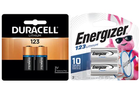 4 X Duracell 4 X Energizer Cr123a 3 Volt Lithium Batteries 4 Cards Total