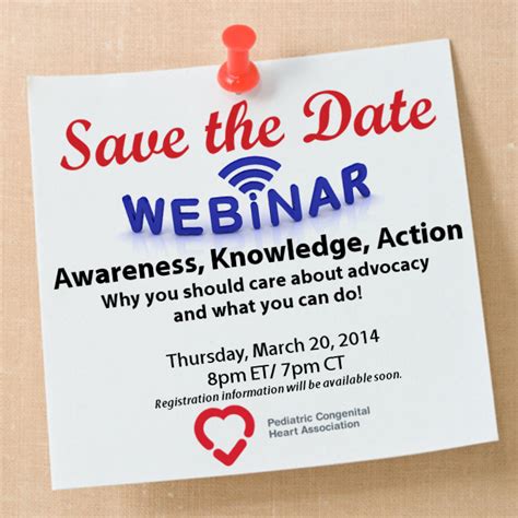 Webinar Save The Date Conquering Chd