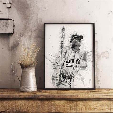 Babe Ruth Poster New York Yankees Poster Canvas Print Etsy