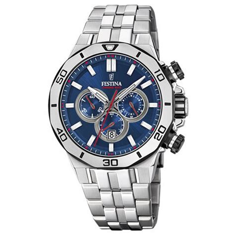 Montre Festina F Chronobike Chronographe Dateur Bracelet Acier