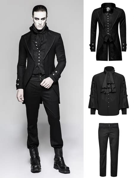 Black Gothic Gentleman Steampunk Suit For Men Devilnight Co Uk