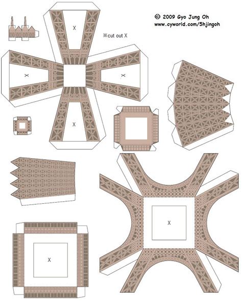 3 Simple Eiffel Tower Papercraft Template Driedshrimps