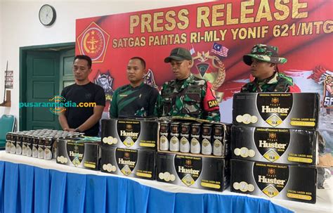 Satgas Pamtas Yonif 621 Manuntung Gagalkan Upaya Penyelundupan 288