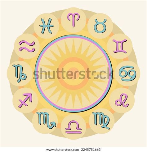 Astrological Zodiac Signs Aries Taurus Gemini Stock Vector Royalty