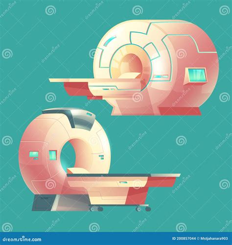 Vector Cartoon Mri Scanner Magnetische Resonantie Beeldvorming Vector