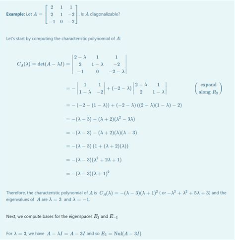 Solved 1 1 Nn Example Let A 2 1 2 Is A Diagonalizable