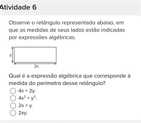 Solved Atividade 6 Observe O Retângulo Representado Abaixo Em Que As