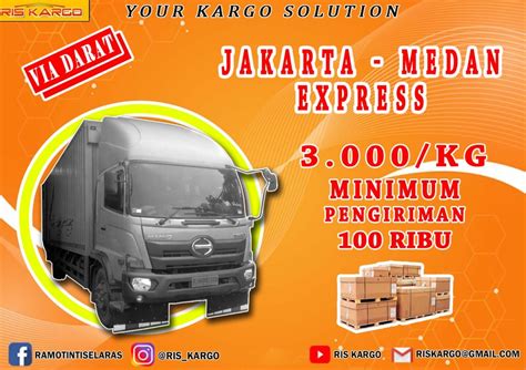 Ekspedisi Murah Jakarta Medan 3 000 Minimum Pengiriman 100 Ribu