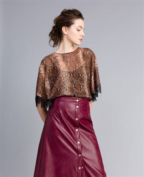Animal Print Chiffon Silk Blouse