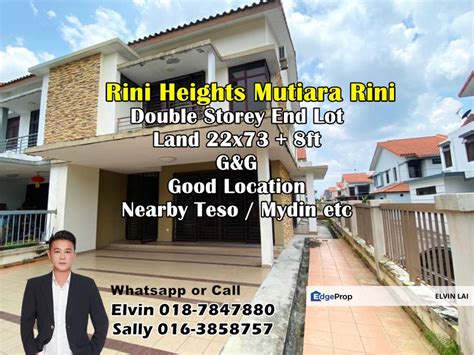 Rini Heights Double Storey End Lot Full Loan For Sale RM735 000 By