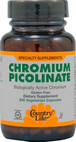 Country Life Chromium Picolinate 200 Vegetarian Capsules Fry’s Food Stores