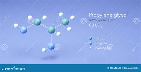 Propylene Glycol, Molecular Structures, 3d Rendering, Structural ...