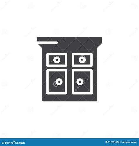 Kitchen Cabinet Vector Icon Stock Vector Illustration Of Cupboard