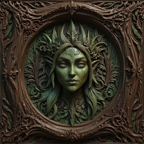 Night Elf Carved Wood Frame 3d Seamless Texture Ai Art Generator